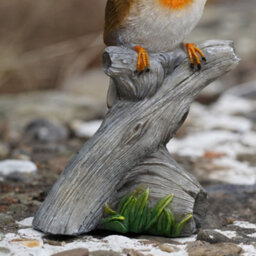 Burgess Sitting Robin Resin Statue Home Garden British Bird Sculpture Outdoor Ornament Robins Appear British Gift - thumbnail 3