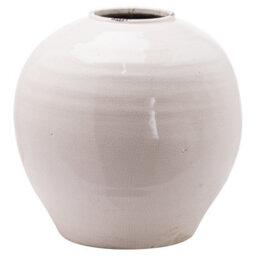 Wyld Haus Sagebloom Large Cream-White Glazed Ceramic Crackle Vase 38Cm - thumbnail 2