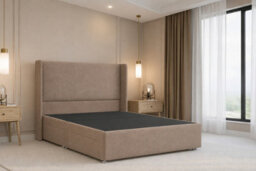 "Nexus Portofino Plush Divan, Mink, 54"" Winged Hb, No Drawers, Open Coil Mattress, Single" - thumbnail 3