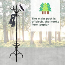 Costway Floor Standing Hat Coat Rack Stand Hanger Umbrella Stand Hall Tree Rack 12 Hook - thumbnail 7