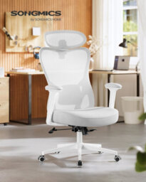 Songmics Ergonomic Office Chair, Computer Desk Chair, Adjustable Lumbar Support And Headrest, 150 Kg Weight Capacity