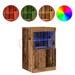 Berkfield Sideboard With Led Lights Old Wood 41X37X67 Cm - thumbnail 4