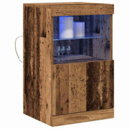Berkfield Sideboard With Led Lights Old Wood 41X37X67 Cm - thumbnail 3