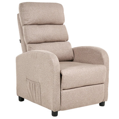 Beliani Recliner Chair Otus Fabric Taupe - image 1