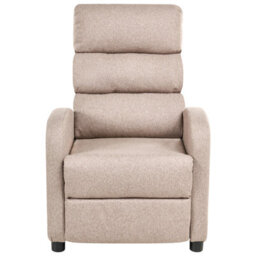 Beliani Recliner Chair Otus Fabric Taupe - thumbnail 6