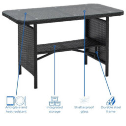 Evre Anthracite Florence Garden Rattan Furniture Dining Set 4 Piece Seat Chair Outdoor Wicker Cover - thumbnail 6
