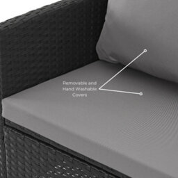 Evre Anthracite Florence Garden Rattan Furniture Dining Set 4 Piece Seat Chair Outdoor Wicker Cover - thumbnail 7