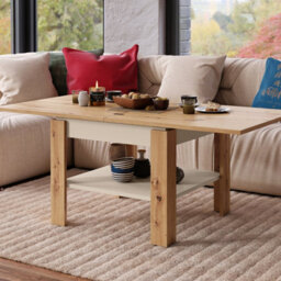 Heze Furniture Leo Modern Extending Coffee Table - Artisan Oak & Beige - thumbnail 4