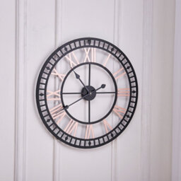 Living And Home Modern Round Large Metal Wall Clock Bedroom Livingroom Decorative With Roman Numerals 80Cm - thumbnail 2