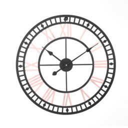 Living And Home Modern Round Large Metal Wall Clock Bedroom Livingroom Decorative With Roman Numerals 80Cm - thumbnail 3