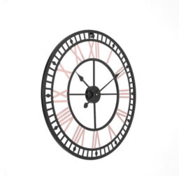 Living And Home Modern Round Large Metal Wall Clock Bedroom Livingroom Decorative With Roman Numerals 80Cm - thumbnail 4