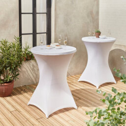 Sweeek. Pair Of Protective Covers For Event Tables Gala White 80X80X110 Cm - thumbnail 2