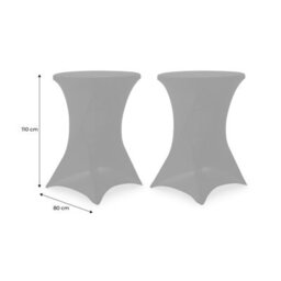 Sweeek. Pair Of Protective Covers For Event Tables Gala White 80X80X110 Cm - thumbnail 5