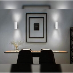 Long Life Lamps Company Matt White Finish Stainless Steel Up Down Wall Light Gu10 Ip20 Indoor Use Zlc056W - thumbnail 9