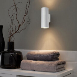 Long Life Lamps Company Matt White Finish Stainless Steel Up Down Wall Light Gu10 Ip20 Indoor Use Zlc056W - thumbnail 8