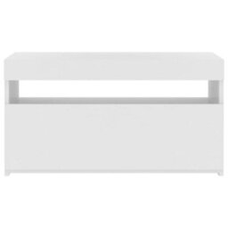 Berkfield Tv Cabinet With Led Lights High Gloss White 75X35X40 Cm - thumbnail 9