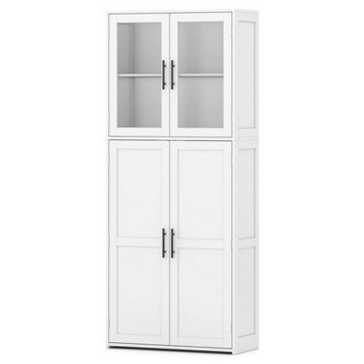 Wooden Broom Closet Utility Organizer Cabinet With Enclosed Doors - image 1