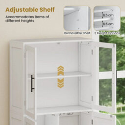 Wooden Broom Closet Utility Organizer Cabinet With Enclosed Doors - thumbnail 2