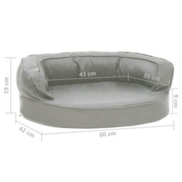 Berkfield Ergonomic Dog Bed Mattress 60X42 Cm Linen Look Grey - thumbnail 7