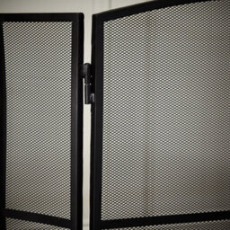 Dibor Vintage Style Large Black Folding Fireplace Guard Fire Screen Window Pane Fire Guard H75Cm X W122Cm - thumbnail 5