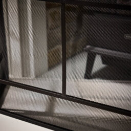 Dibor Vintage Style Large Black Folding Fireplace Guard Fire Screen Window Pane Fire Guard H75Cm X W122Cm - thumbnail 7