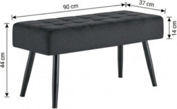Doubs Dining Table Set 120Cm Natural Wood Dining Set With 2 Black Velvet Chairs And 2 Benches - thumbnail 7