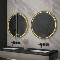 Luvodi 600mm Round Led Illuminated Bathroom Mirror Demister Aluminum Framed, Wall Switch Or Plug-In - thumbnail 8
