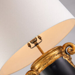 Luminosa Lighting Elstead Gallier Table Lamp With Round Shade, Black And Gold - thumbnail 4