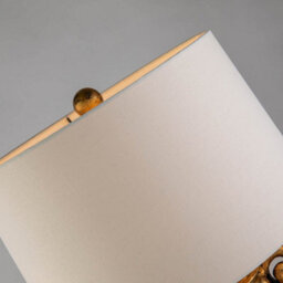 Luminosa Lighting Elstead Gallier Table Lamp With Round Shade, Black And Gold - thumbnail 2