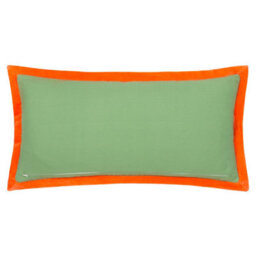 Paoletti Casa Embroidered Cotton Velvet Polyester Filled Cushion, Peridot/orange, 30 X 60Cm - thumbnail 2