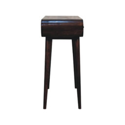 Artisan Furniture Solid Wood Light Walnut Curved Edge Console Table, 2-Drawers, Nordic Legs, Dark Brown - thumbnail 9