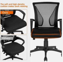 2Pcs Office Chair Computer Swivel Chair Task Chair W Back Support Wheels Black - thumbnail 6