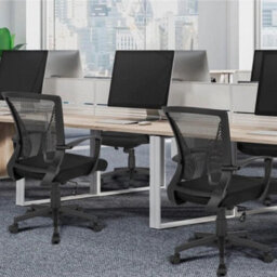 2Pcs Office Chair Computer Swivel Chair Task Chair W Back Support Wheels Black - thumbnail 8
