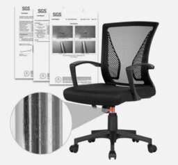 2Pcs Office Chair Computer Swivel Chair Task Chair W Back Support Wheels Black - thumbnail 7