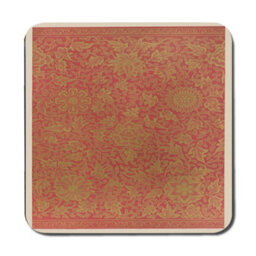 Benjamin Tate Design Damask Gold Foil Placemat Coaster Set With Wood Base Twelve Piece Limited Edition - thumbnail 3
