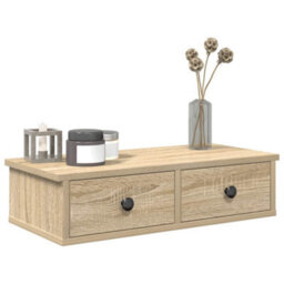 Berkfield Wall Shelf With Drawers Sonoma Oak 60X25X15 Cm Engineered Wood - thumbnail 1