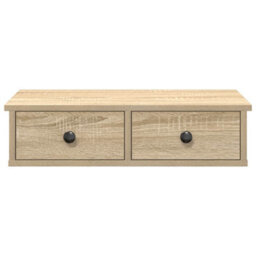 Berkfield Wall Shelf With Drawers Sonoma Oak 60X25X15 Cm Engineered Wood - thumbnail 4