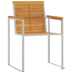 Berkfield Sun Lounger With Garden Chairs 3 Pcs Solid Wood Acacia - thumbnail 5