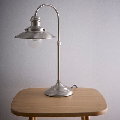 K Living Chester Vintage Satin Nickel Fisherman Style Table Lamp - image 1