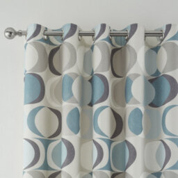 Fusion Sander 100% Cotton Light Filtering Pair Of Duck Egg Eyelet Curtains - thumbnail 2