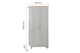 Birlea Highgate 2 Door Wardrobe Grey & Oak - thumbnail 7