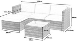 MCC Direct Rattan Furniture Corner Sofa L Shaped Seating And Table Patio Garden Set  Rupert Grey - thumbnail 8