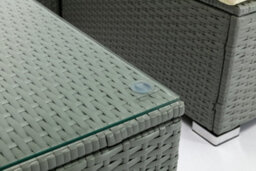 MCC Direct Rattan Furniture Corner Sofa L Shaped Seating And Table Patio Garden Set  Rupert Grey - thumbnail 5