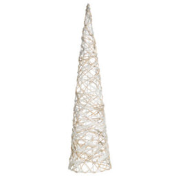Beliani Set Of 3 Christmas Decorations Tuelso Christmas Tree 60/80/100 Cm White/ Gold - thumbnail 5