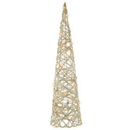 Beliani Set Of 3 Christmas Decorations Tuelso Christmas Tree 60/80/100 Cm White/ Gold - thumbnail 4
