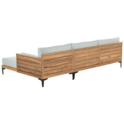 Beliani Garden Corner Sofa 4 Seater Cavezzo Left Hand Certified Acacia Wood Grey - thumbnail 6