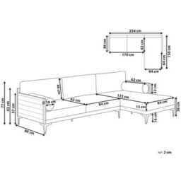 Beliani Garden Corner Sofa 4 Seater Cavezzo Left Hand Certified Acacia Wood Grey - thumbnail 3