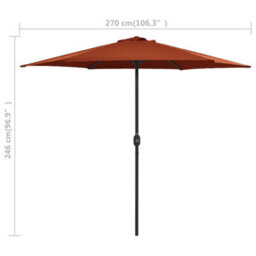 Berkfield Durable Outdoor Parasol With Aluminium Pole 270X246 Cm Terracotta - thumbnail 7