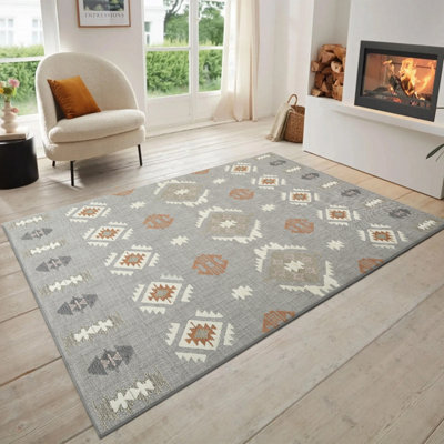 Oxford Homeware Printed Rug, Non-Slip Pets Friendly, Living Room Rugs And Bedroom Rugs, (Nova, 120X170Cm) - image 1