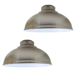 Satin Nikel Ceiling Light Shade, Vintage Metal 29Cm Cone Shaped Lamp Shades Easy Fit Ceiling Pendant Lightshade For Living Rooms